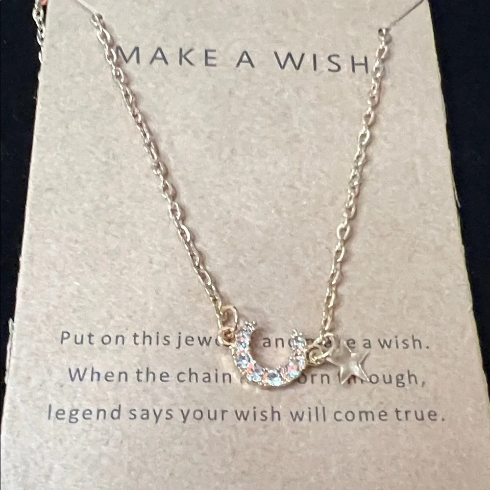 Gold Moon and Star Necklace - Picture 2 of 4